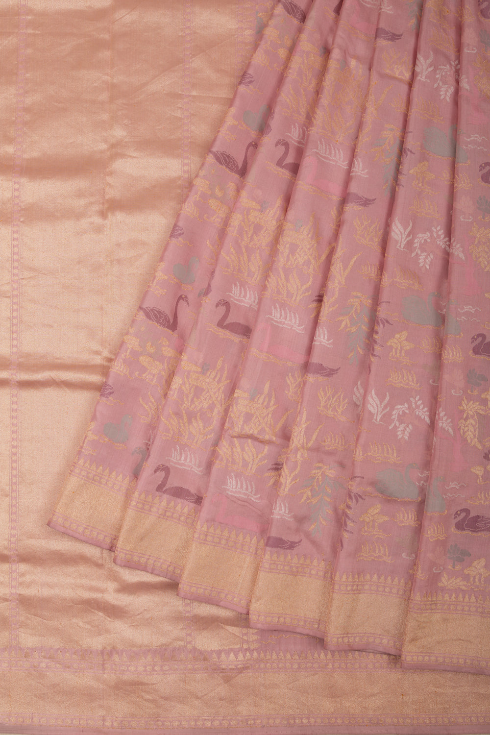 Banarasi Silk Jamdani Pastel Pink Saree