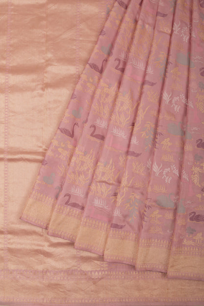 Banarasi Silk Jamdani Pastel Pink Saree