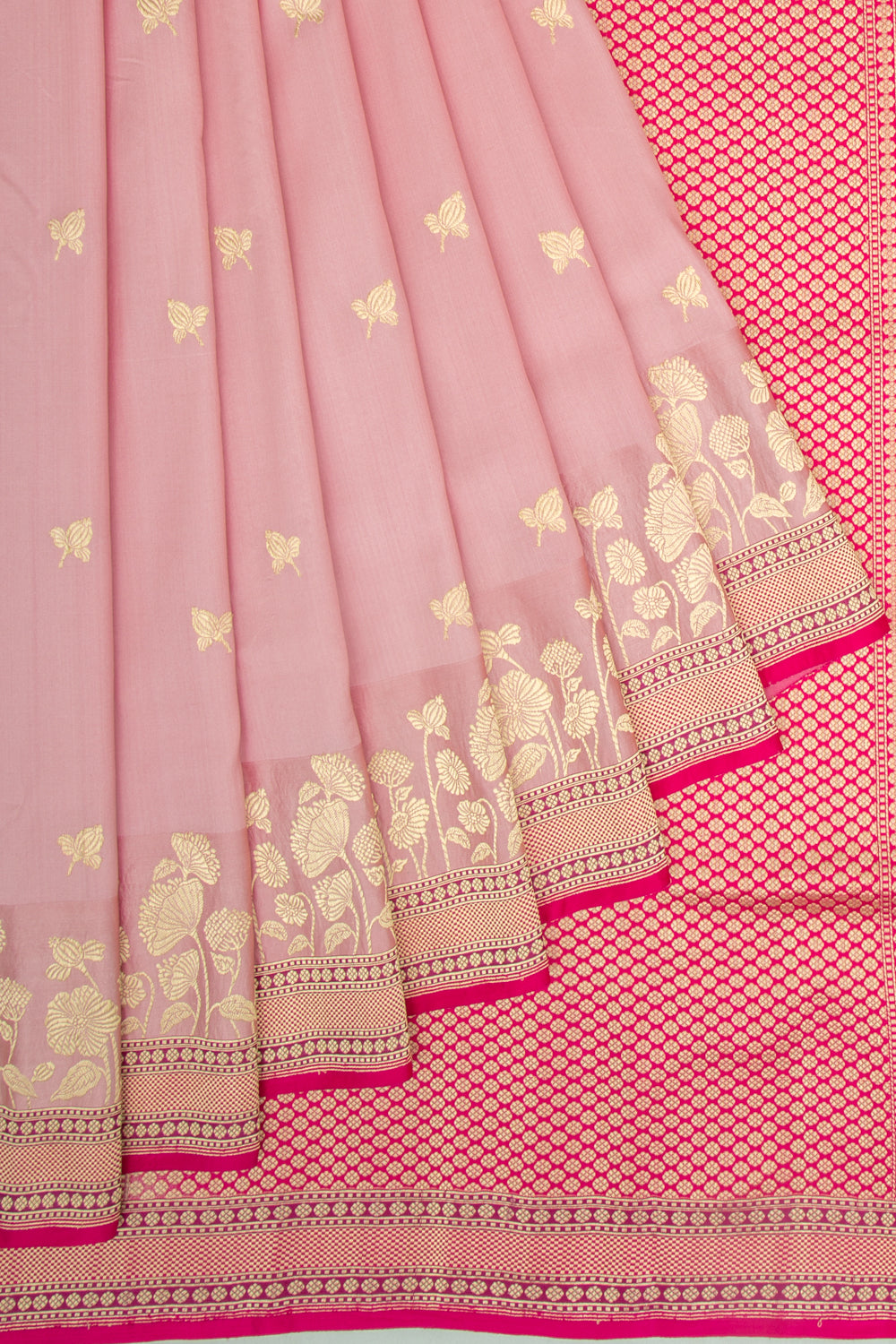 Banarasi Silk Butta Light Pink Saree