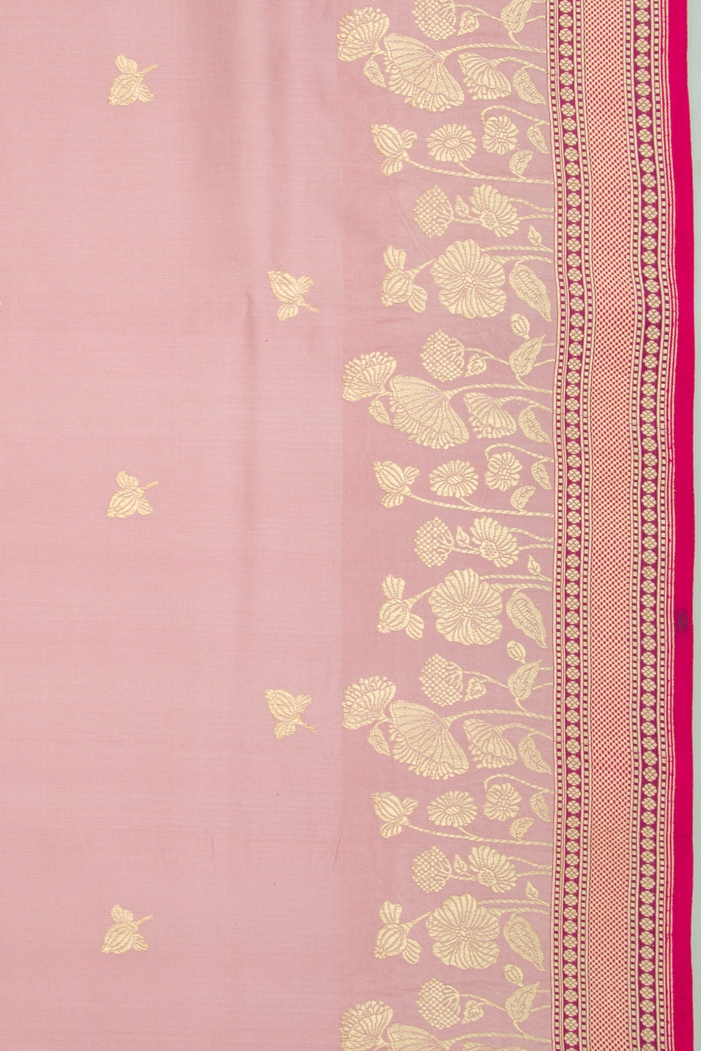 Banarasi Silk Butta Light Pink Saree