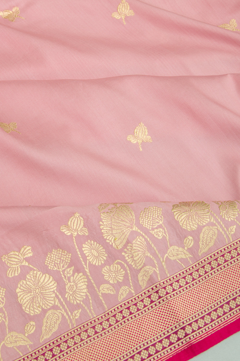 Banarasi Silk Butta Light Pink Saree
