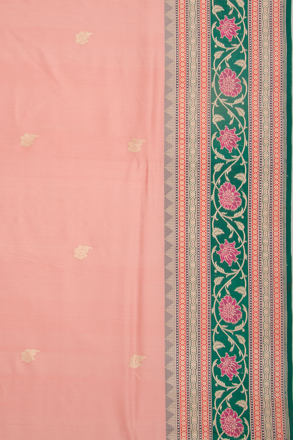 Banarasi Silk Butta Peach Saree