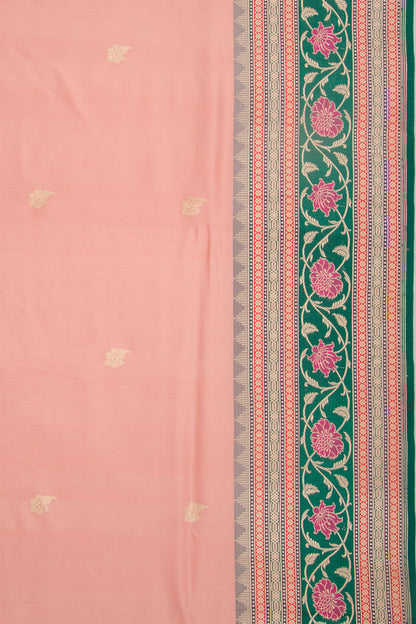 Banarasi Silk Butta Peach Saree
