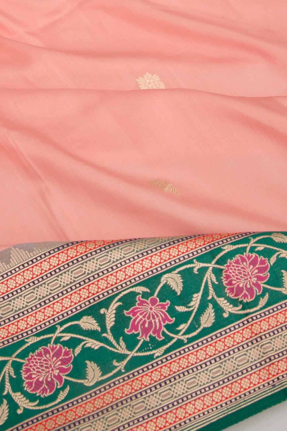 Banarasi Silk Butta Peach Saree