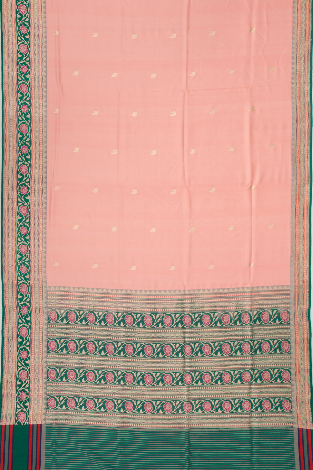 Banarasi Silk Butta Peach Saree