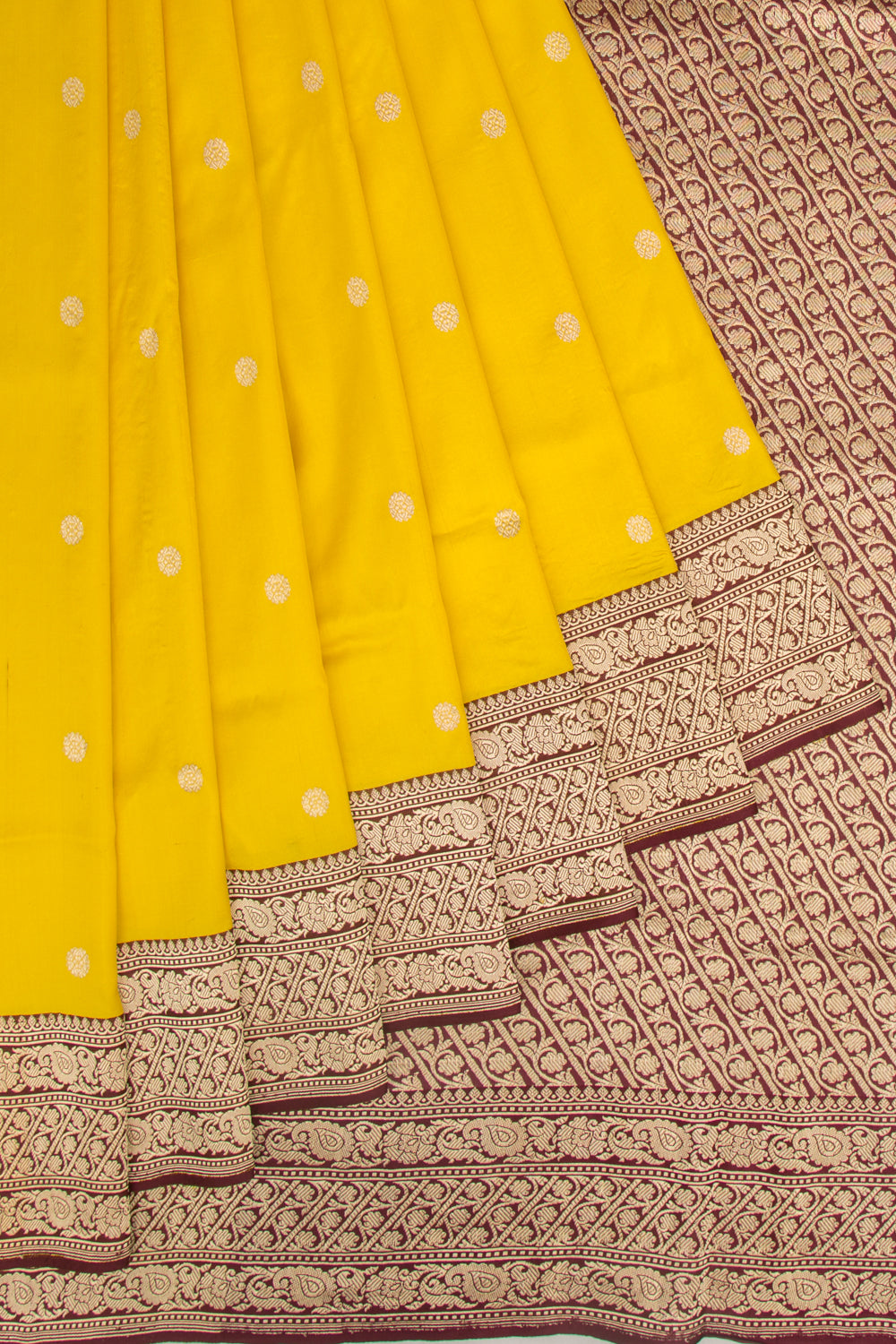 Banarasi Silk Butta Yellow Saree