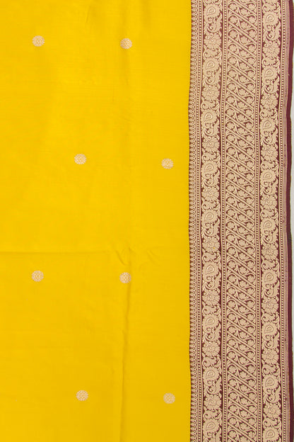 Banarasi Silk Butta Yellow Saree