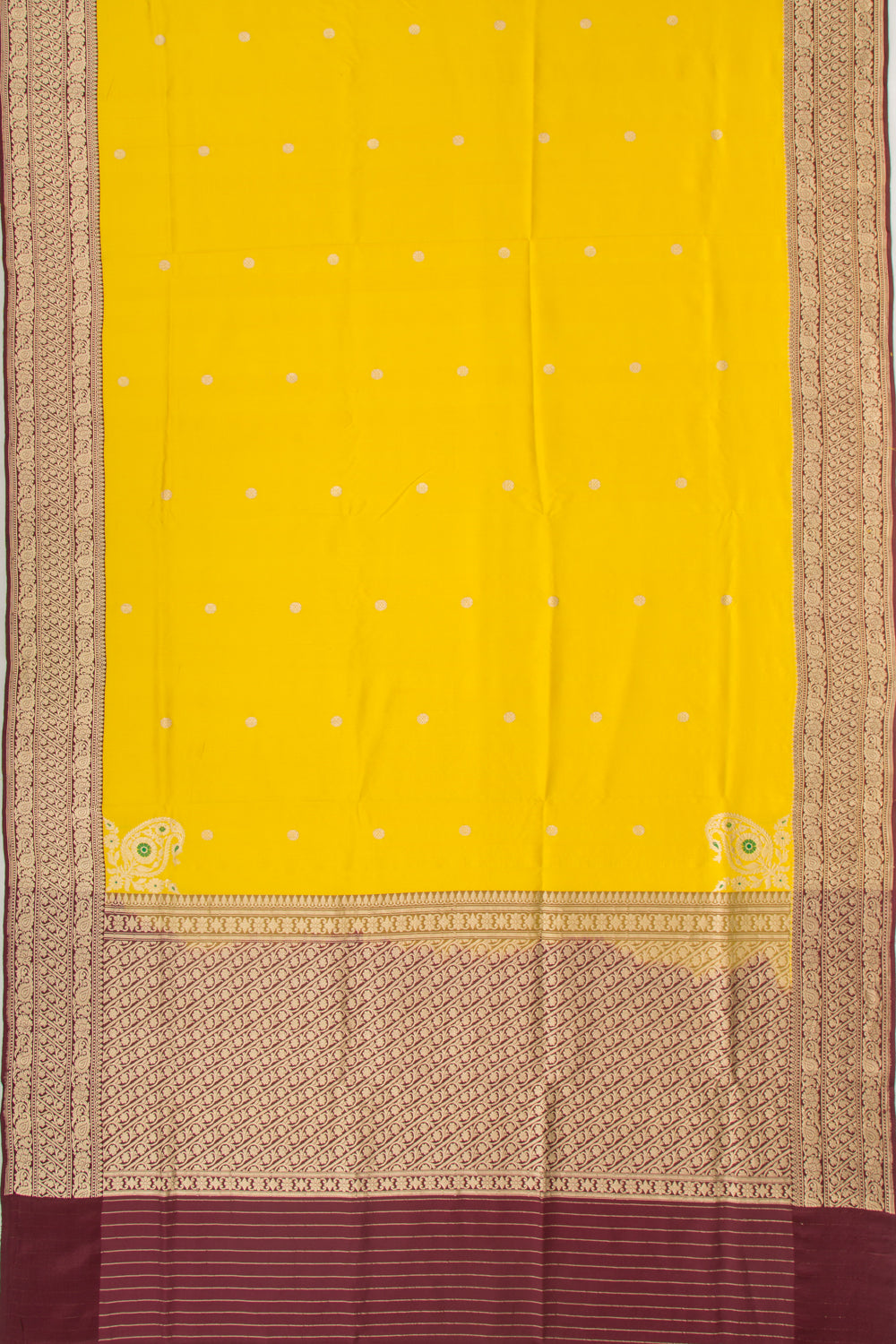 Banarasi Silk Butta Yellow Saree