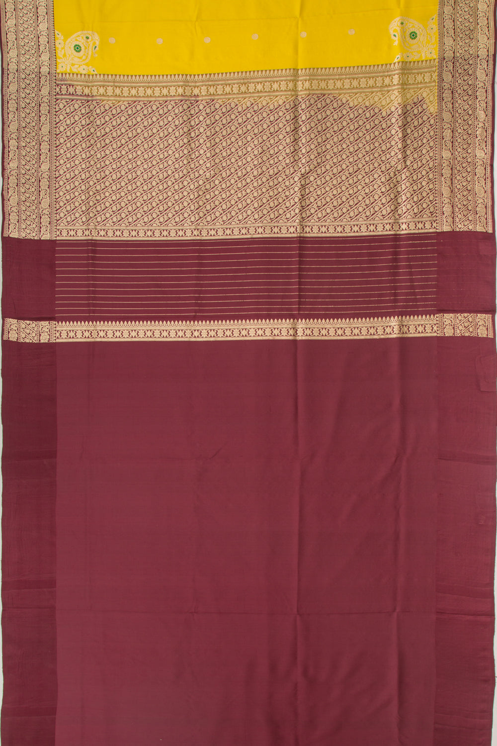 Banarasi Silk Butta Yellow Saree