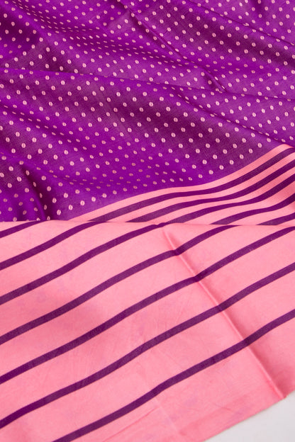 Banarasi Silk Polka Dot Brocade Purple Saree