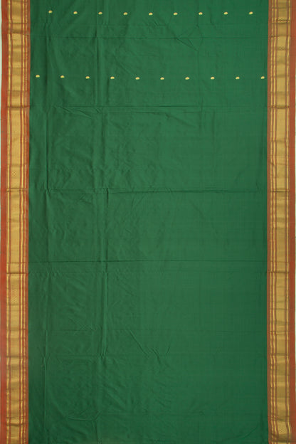 Paithani Silk Butta Dark Green Saree