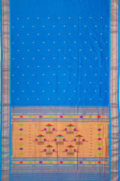 Paithani Silk Butta Blue Saree