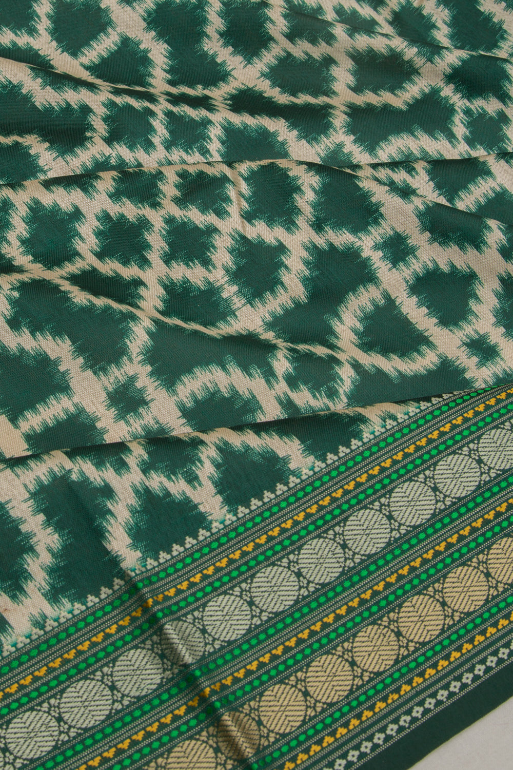 Soft Dupion Silk Printed Green Saree