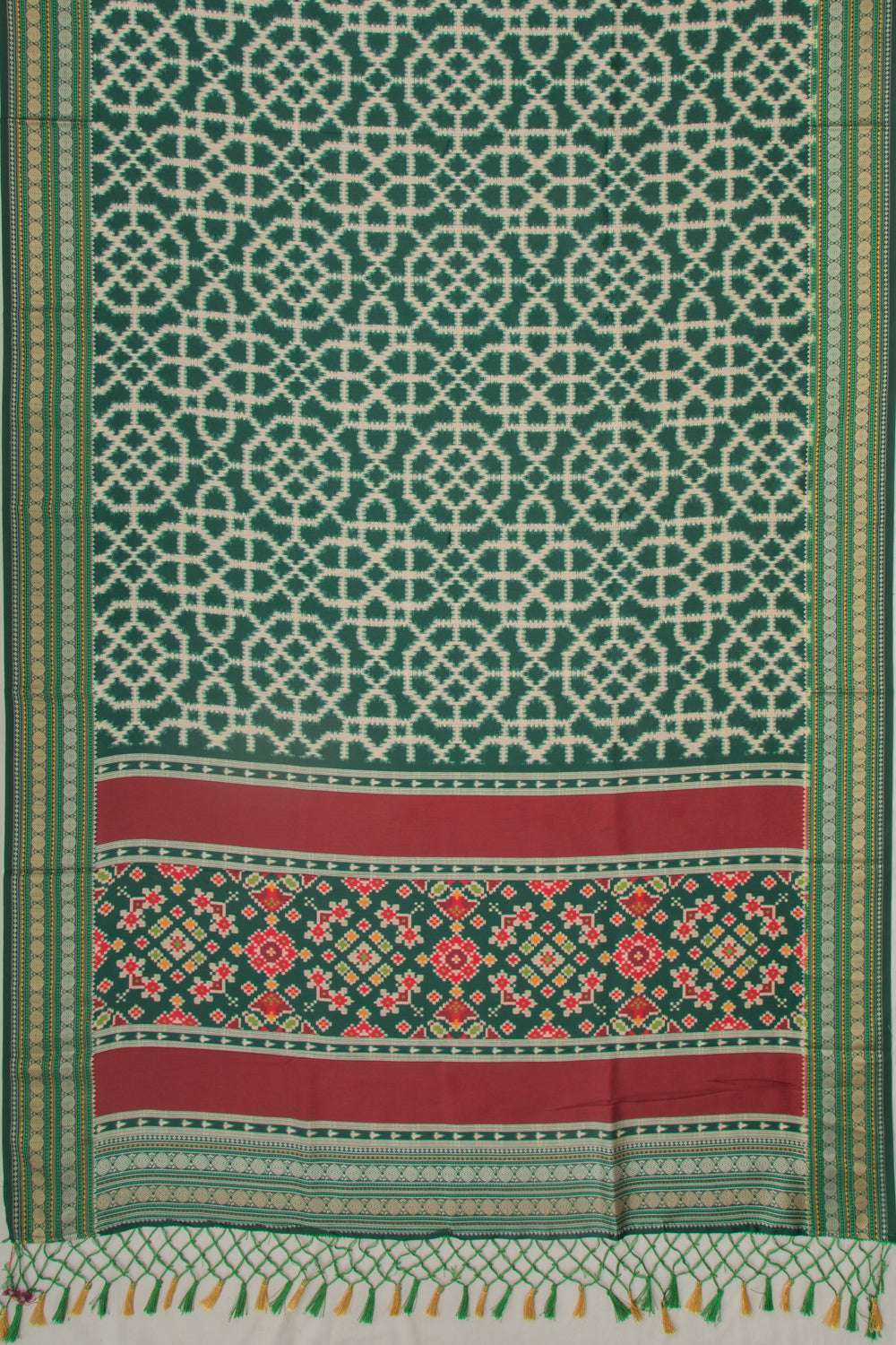 Soft Dupion Silk Printed Green Saree