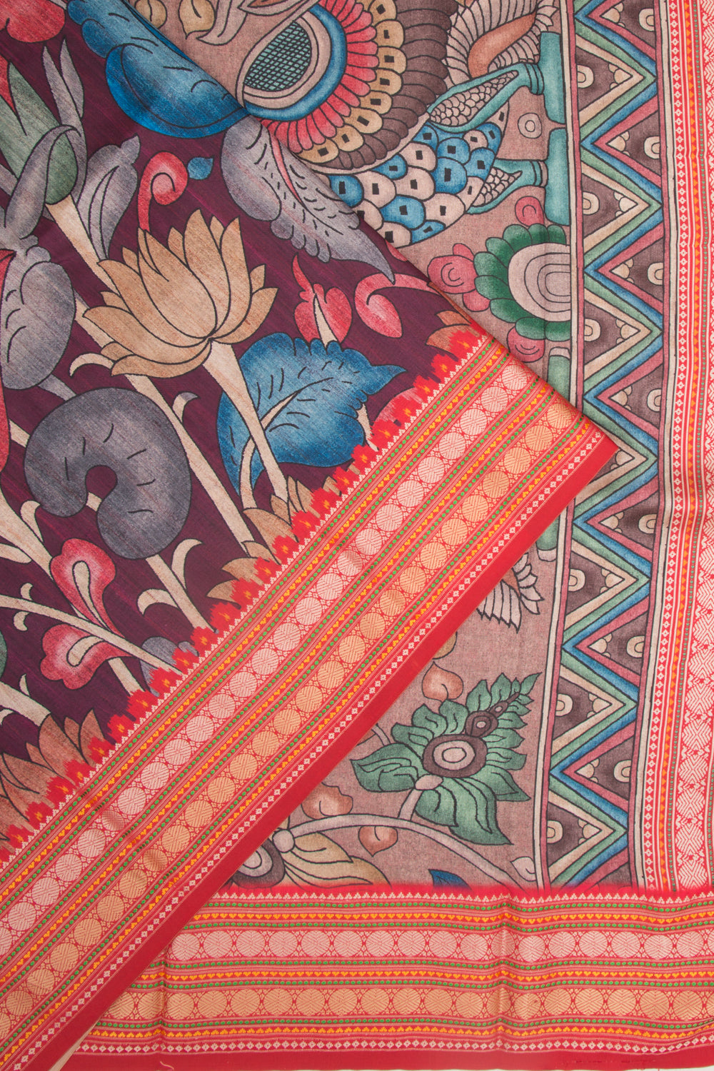 Soft Dupion Silk Printed Purple Saree