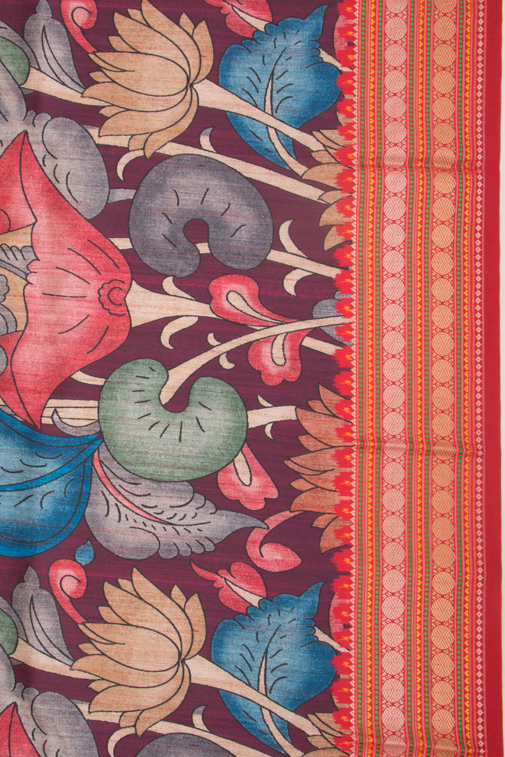 Soft Dupion Silk Printed Purple Saree