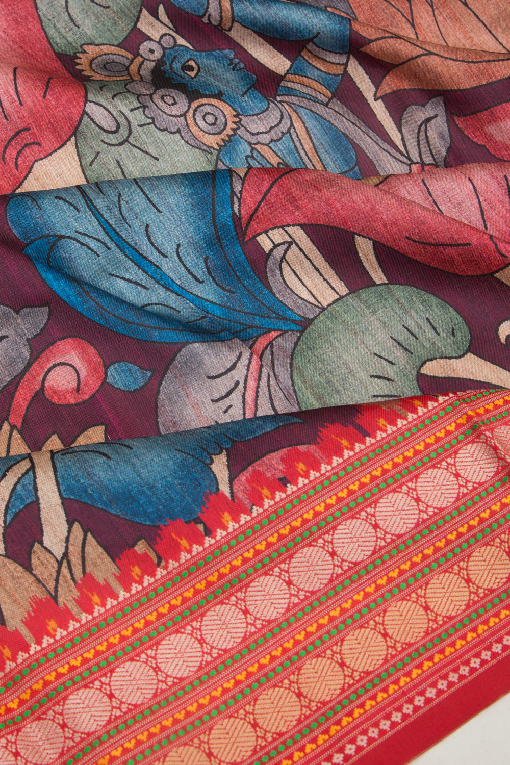 Soft Dupion Silk Printed Purple Saree