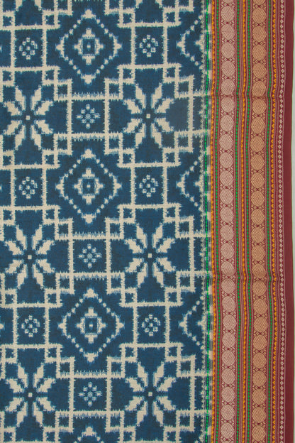 Soft Dupion Silk Printed Dark Blue Saree