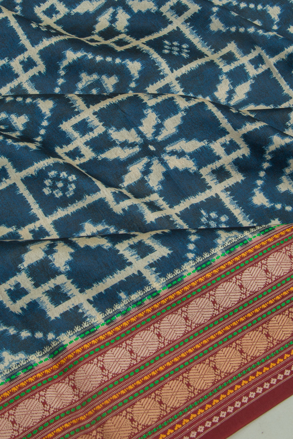 Soft Dupion Silk Printed Dark Blue Saree