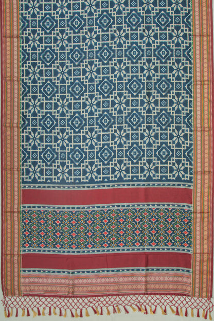 Soft Dupion Silk Printed Dark Blue Saree
