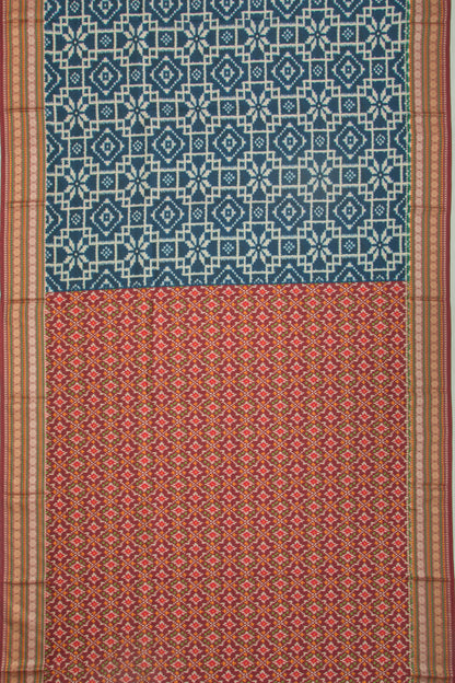 Soft Dupion Silk Printed Dark Blue Saree