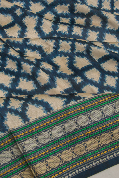 Soft Dupion Silk Printed Off White Saree