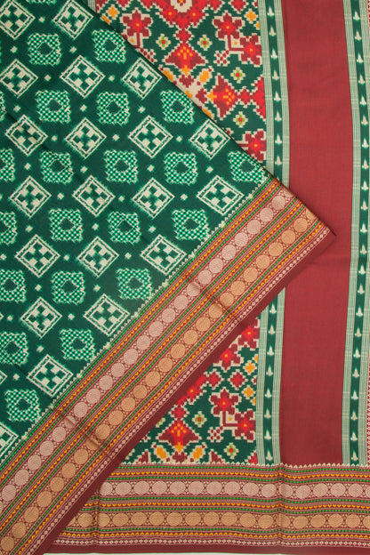Soft Dupion Silk Printed Green Saree