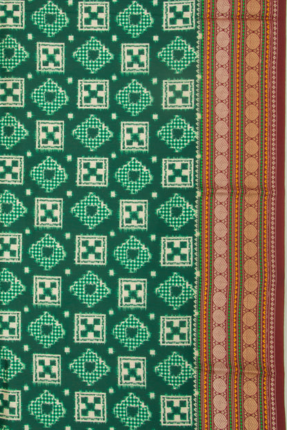 Soft Dupion Silk Printed Green Saree