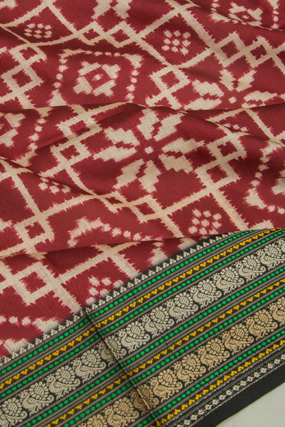 Soft Dupion Silk Printed Maroon Saree