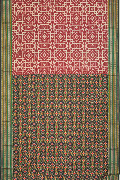 Soft Dupion Silk Printed Maroon Saree