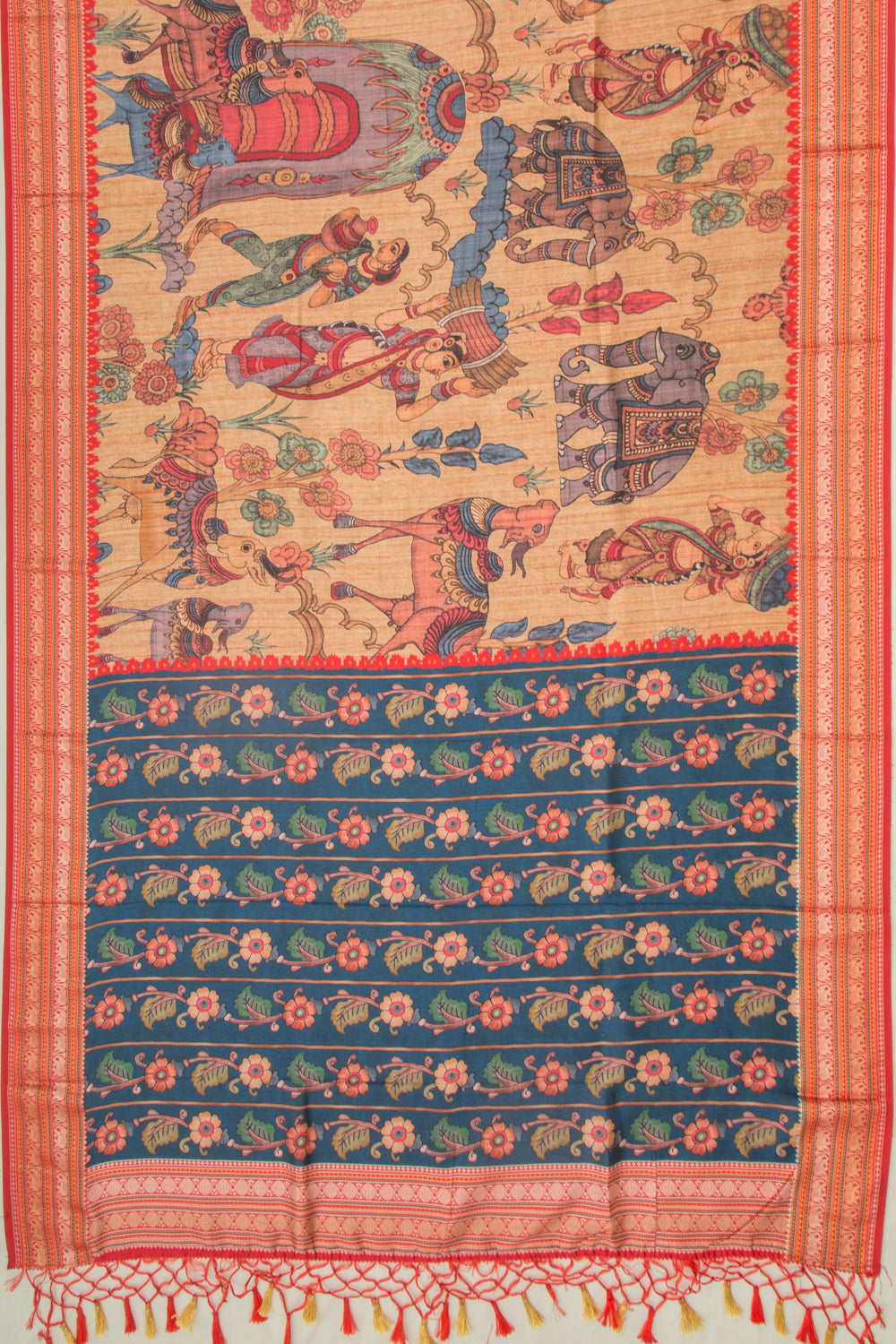 Tussar Printed Rustic Beige Saree