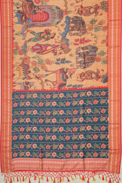 Tussar Printed Rustic Beige Saree