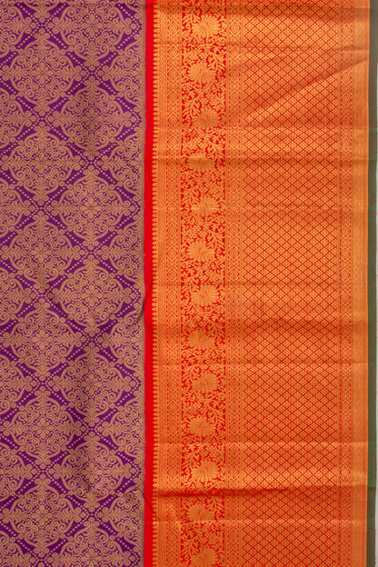 Kanchipuram Silk Brocade Purple Saree