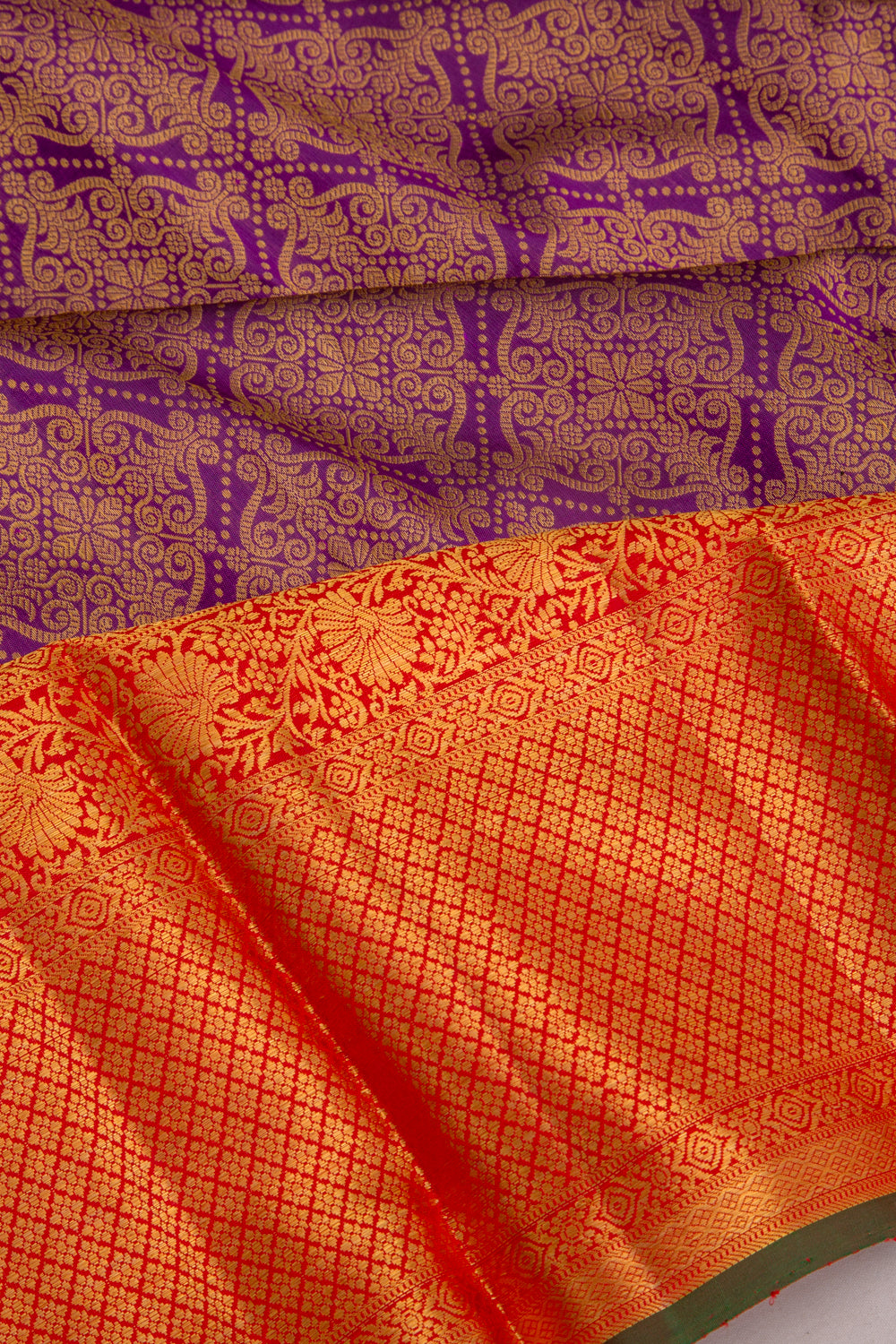 Kanchipuram Silk Brocade Purple Saree