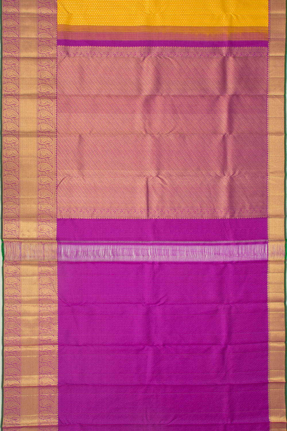 Kanchipuram Silk Brocade Yellow Saree