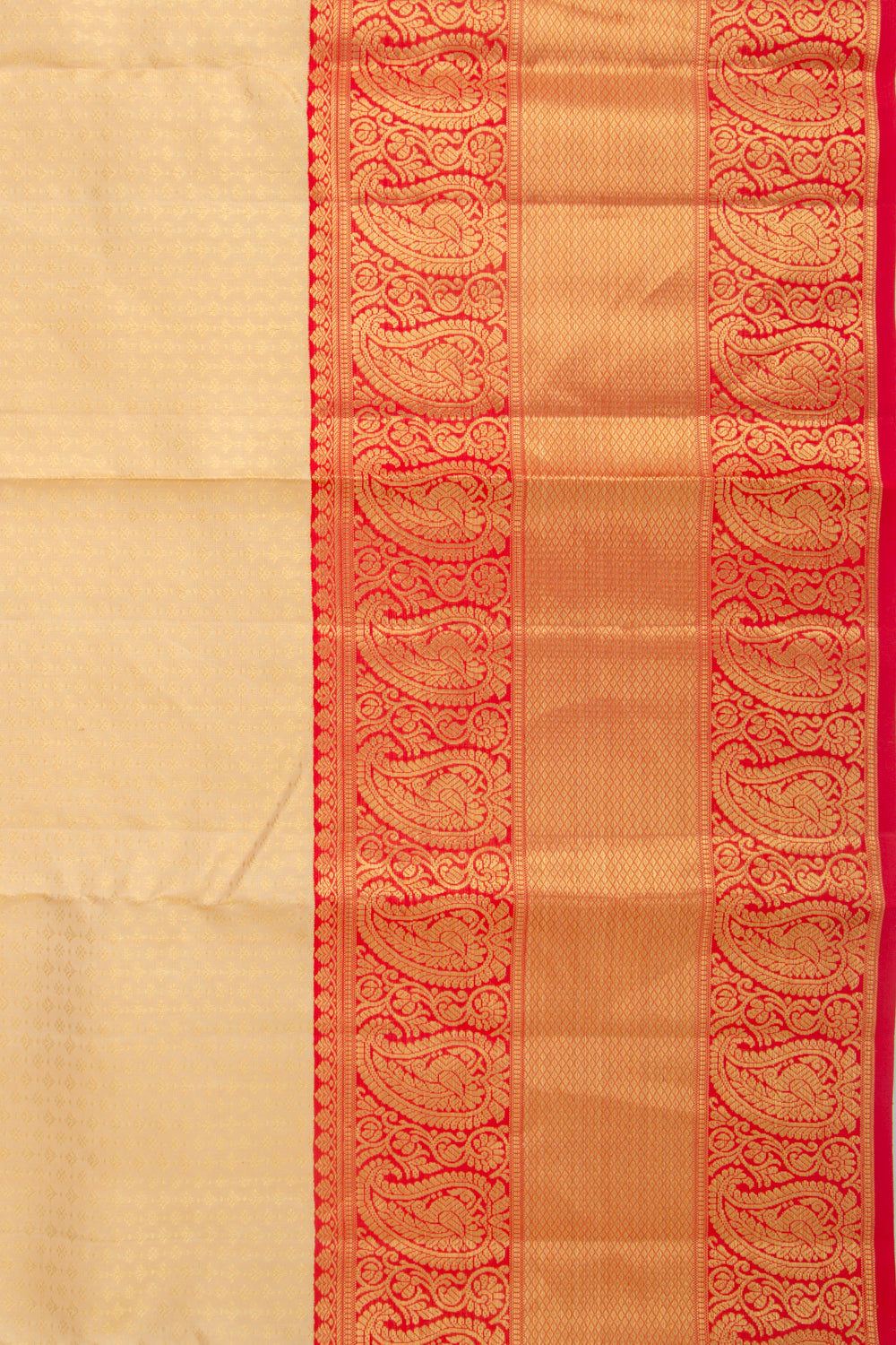 Kanchipuram Silk Brocade Cream Saree