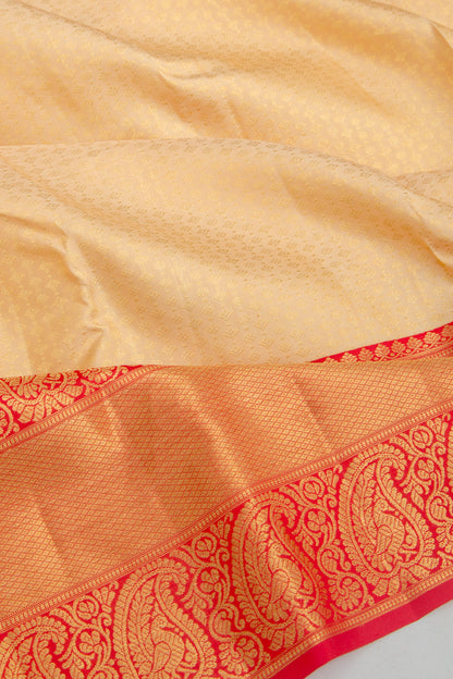Kanchipuram Silk Brocade Cream Saree