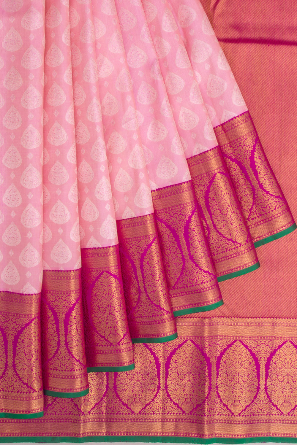 Kanchipuram Silk Butta Baby Pink Saree
