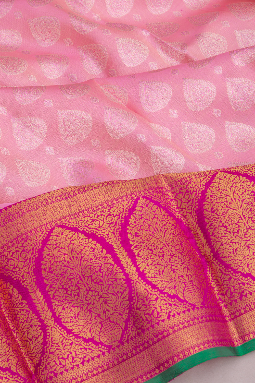Kanchipuram Silk Butta Baby Pink Saree