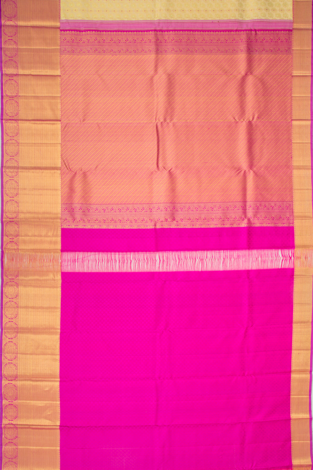 Kanchipuram Silk Brocade Cream Saree
