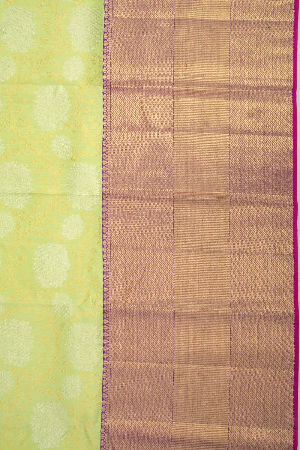 Kanchipuram Silk Jaal Pastel Green Saree