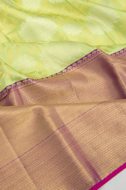 Kanchipuram Silk Jaal Pastel Green Saree