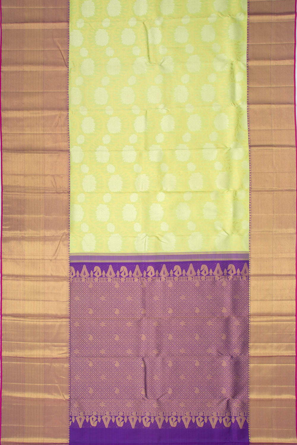 Kanchipuram Silk Jaal Pastel Green Saree