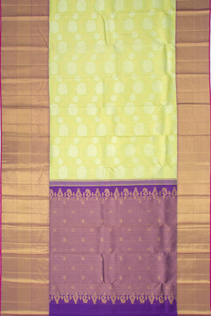 Kanchipuram Silk Jaal Pastel Green Saree