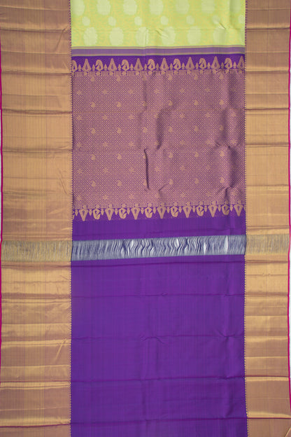 Kanchipuram Silk Jaal Pastel Green Saree