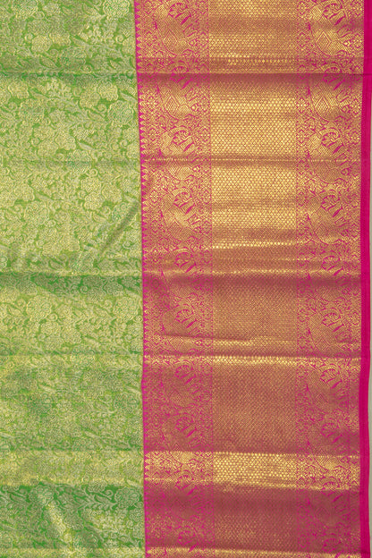 Kanchipuram Silk Tissue Brocade Green Saree