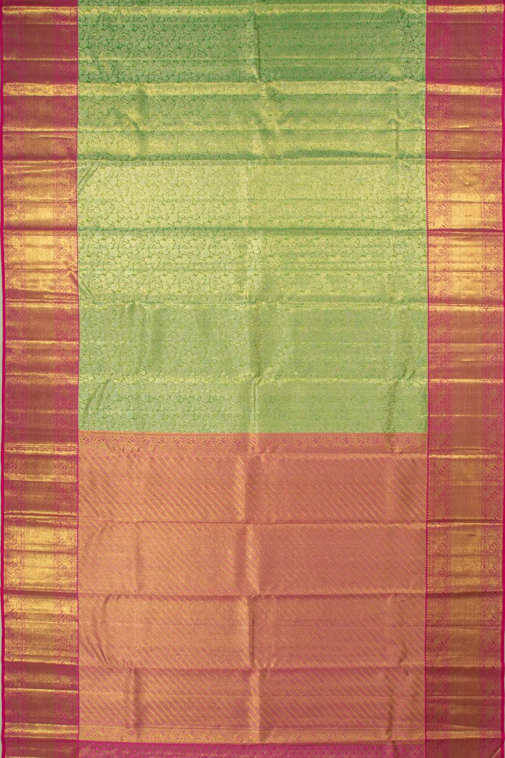 Kanchipuram Silk Tissue Brocade Green Saree