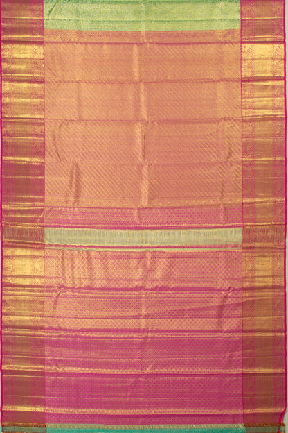 Kanchipuram Silk Tissue Brocade Green Saree