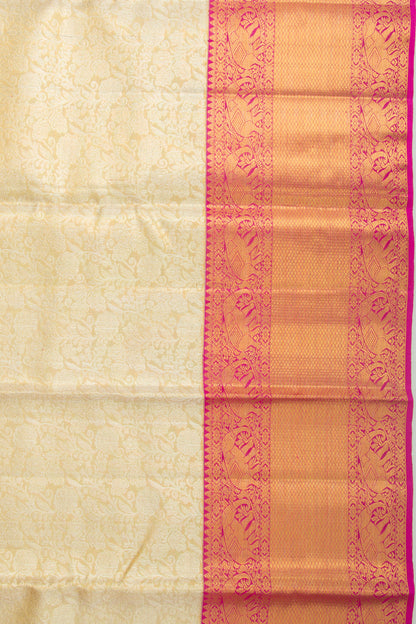 Kanchipuram Silk Tissue Jaal Gold Saree