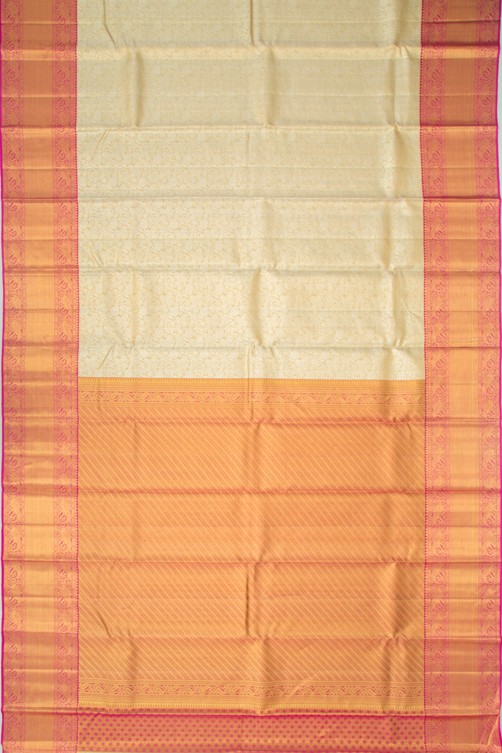 Kanchipuram Silk Tissue Jaal Gold Saree